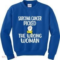 Sarcoma Picked The Wrong Sarcoma Cancer Survivor Cute Gift Kids Sweatshirt thumb 0
