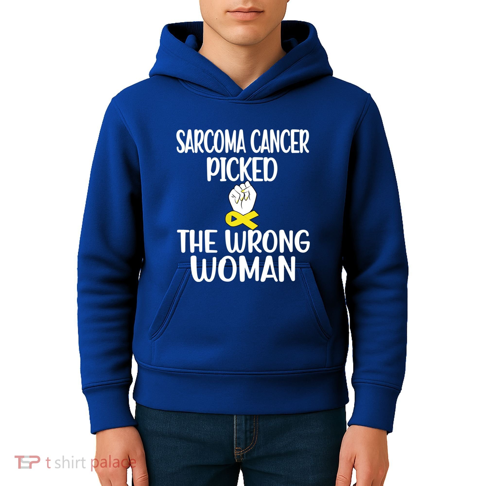 Sarcoma Picked The Wrong Sarcoma Cancer Survivor Cute Gift Kids Hoodie