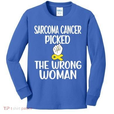 Sarcoma Picked The Wrong Sarcoma Cancer Survivor Cute Gift Kids Long Sleeve Shirt