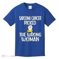 Sarcoma Picked The Wrong Sarcoma Cancer Survivor Cute Gift Kids T-Shirt thumb 0