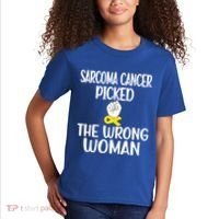 Sarcoma Picked The Wrong Sarcoma Cancer Survivor Cute Gift Kids T-Shirt thumb 2