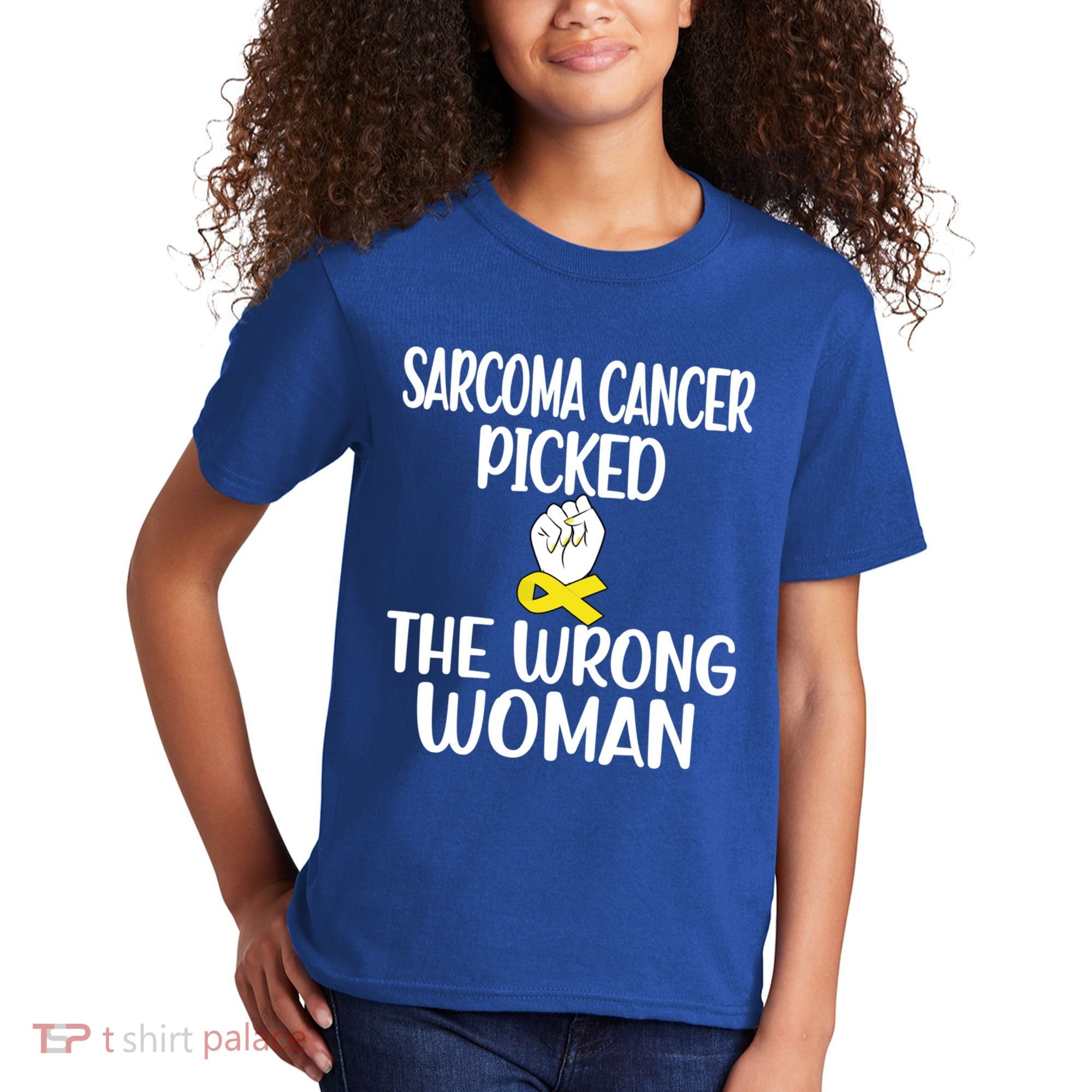 Sarcoma Picked The Wrong Sarcoma Cancer Survivor Cute Gift Kids T-Shirt