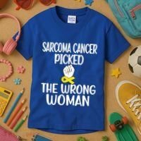 Sarcoma Picked The Wrong Sarcoma Cancer Survivor Cute Gift Kids T-Shirt thumb 3
