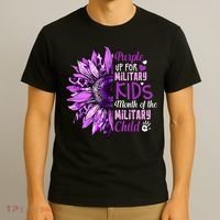 Sunflower Purple Up For Military Ki Ds Military Child Month  T-Shirt thumb 3