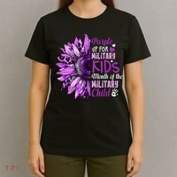 Sunflower Purple Up For Military Ki Ds Military Child Month  T-Shirt thumb 4