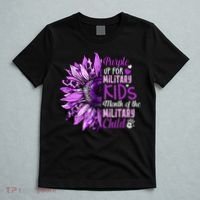 Sunflower Purple Up For Military Ki Ds Military Child Month  T-Shirt thumb 5