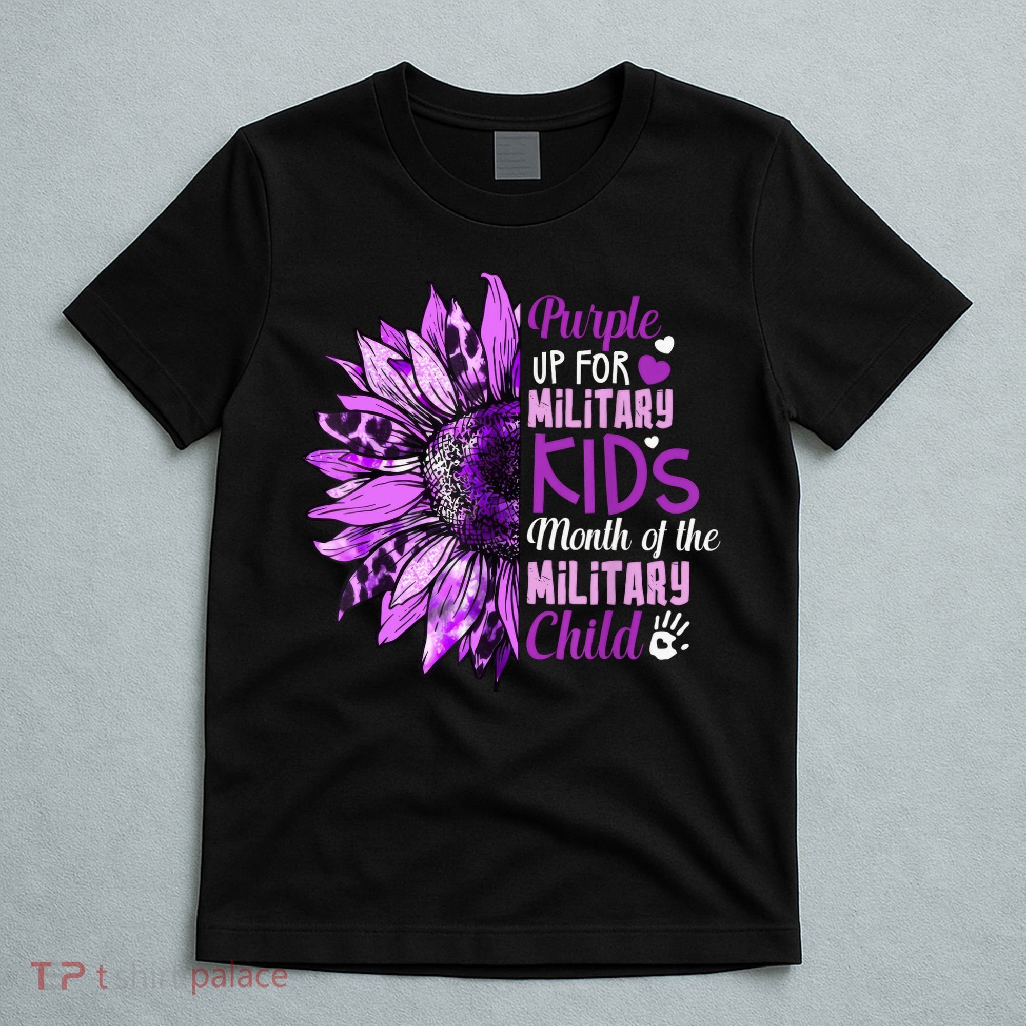 Sunflower Purple Up For Military Ki Ds Military Child Month  T-Shirt
