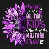 Sunflower Purple Up For Military Ki Ds Military Child Month  Women's Hoodie thumb 2