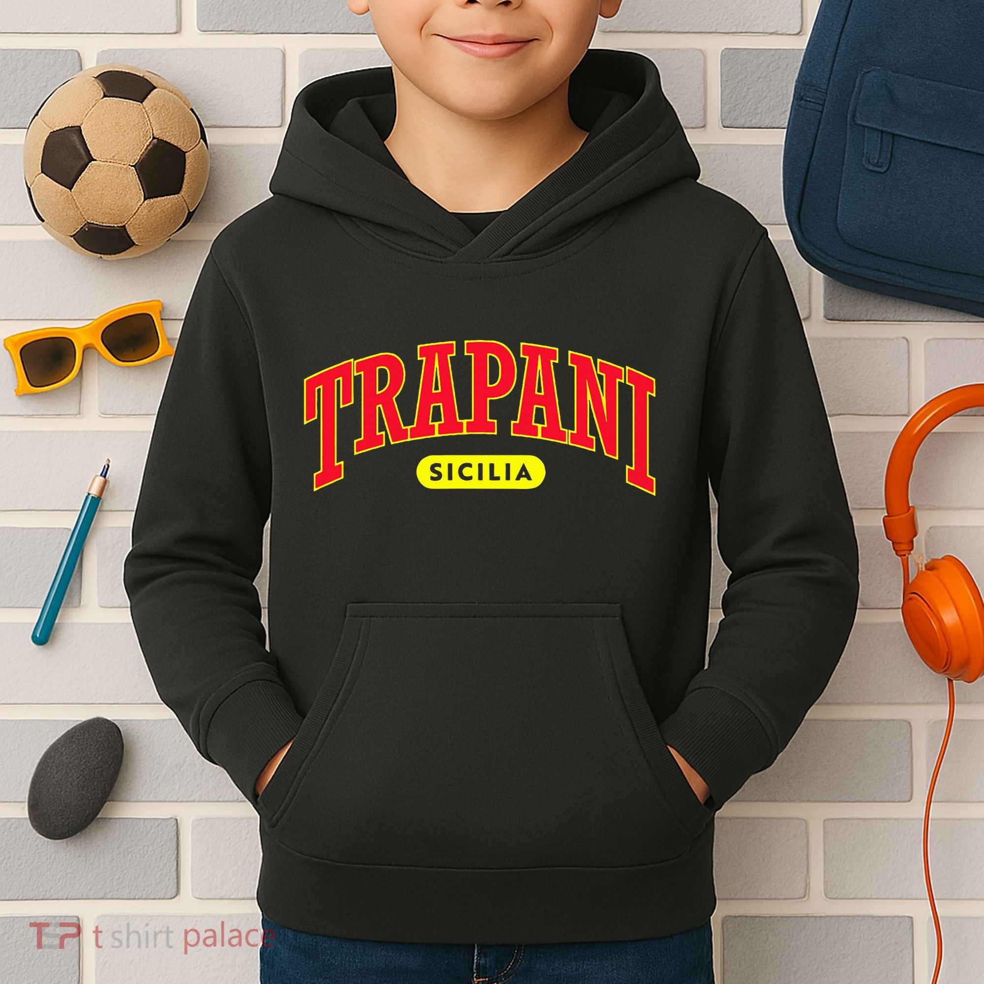Sicilian Pride University Style Trapani Kids Hoodie