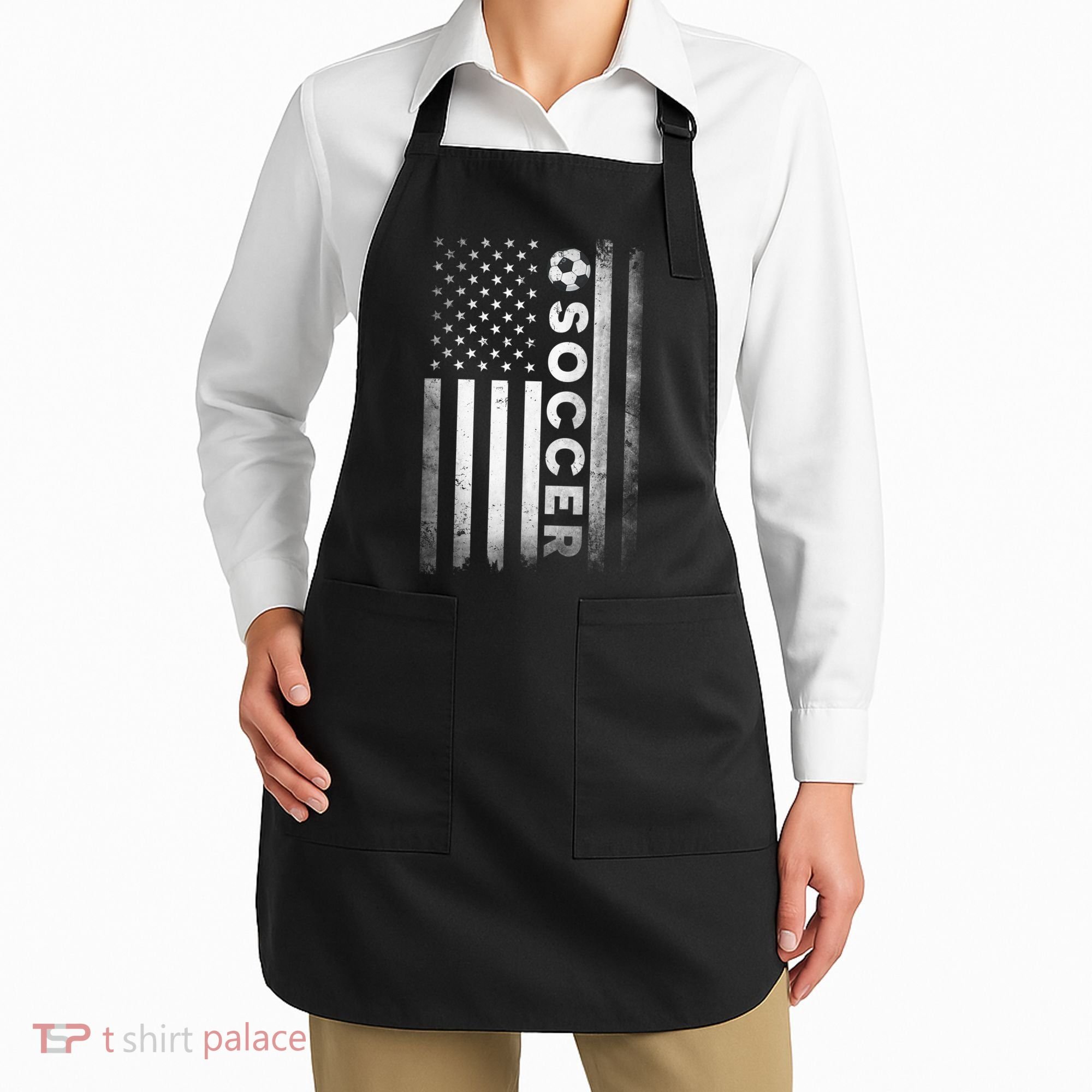 Soccer Player USA US American Flag Girls Boys Apron
