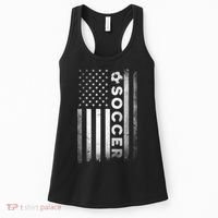 Soccer Player USA US American Flag Girls Boys Women's Tank Top thumb 0