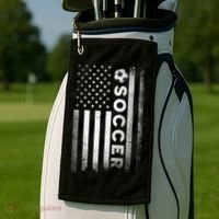 Soccer Player USA US American Flag Girls Boys Golf Towel thumb 2