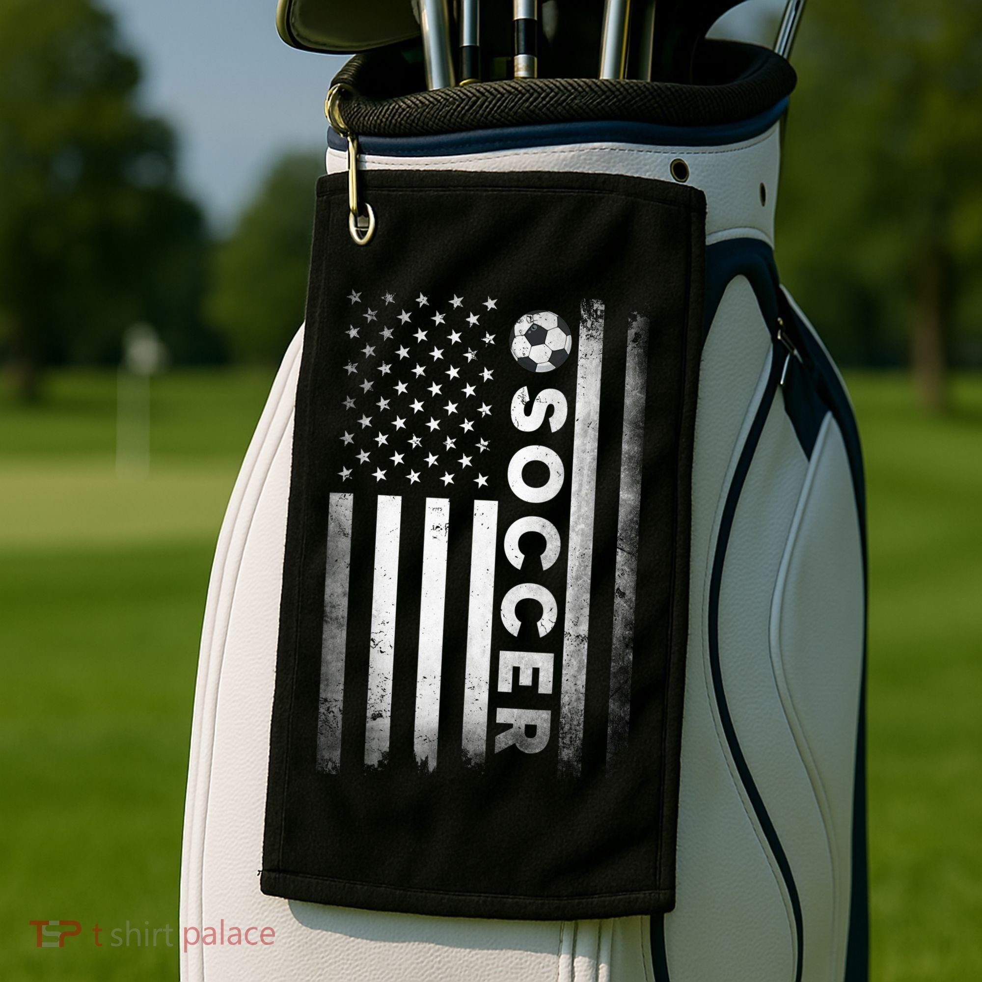 Soccer Player USA US American Flag Girls Boys Golf Towel