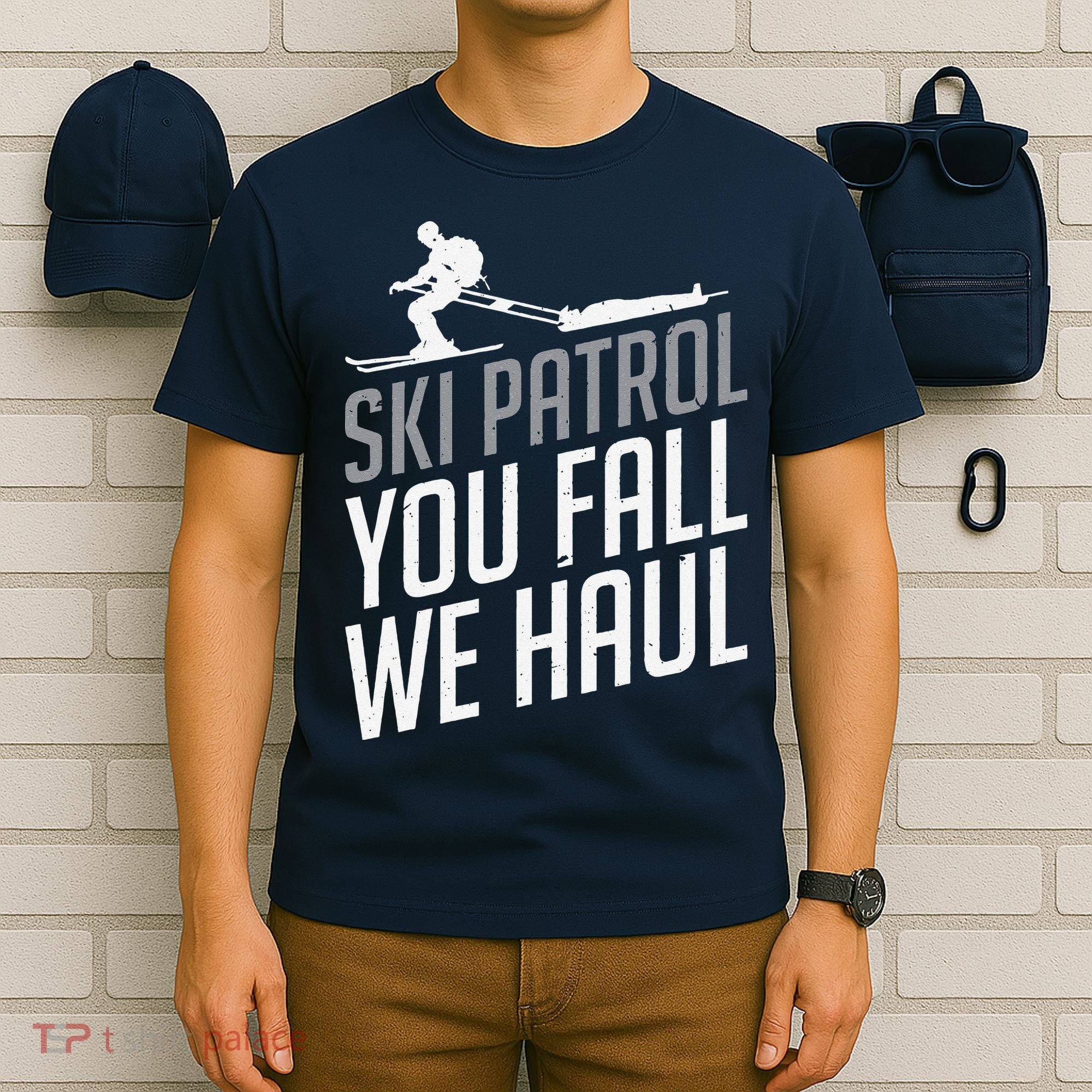 Ski Patrol vinatge You Fall We Haul Skiing Winter Sports T-Shirt