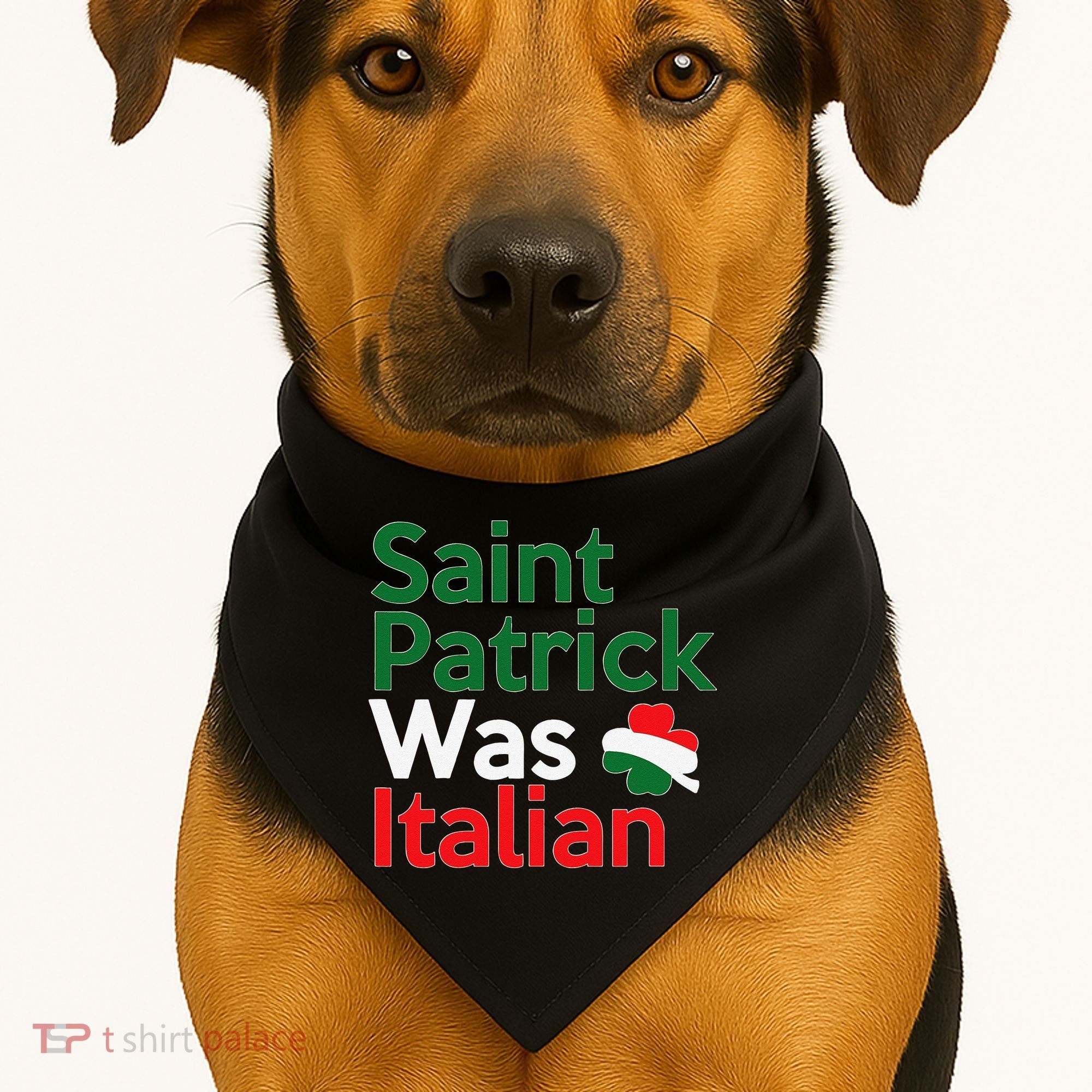 St. Patrick Was Italian Saint Patrick's Day USA-Made Doggie Bandana