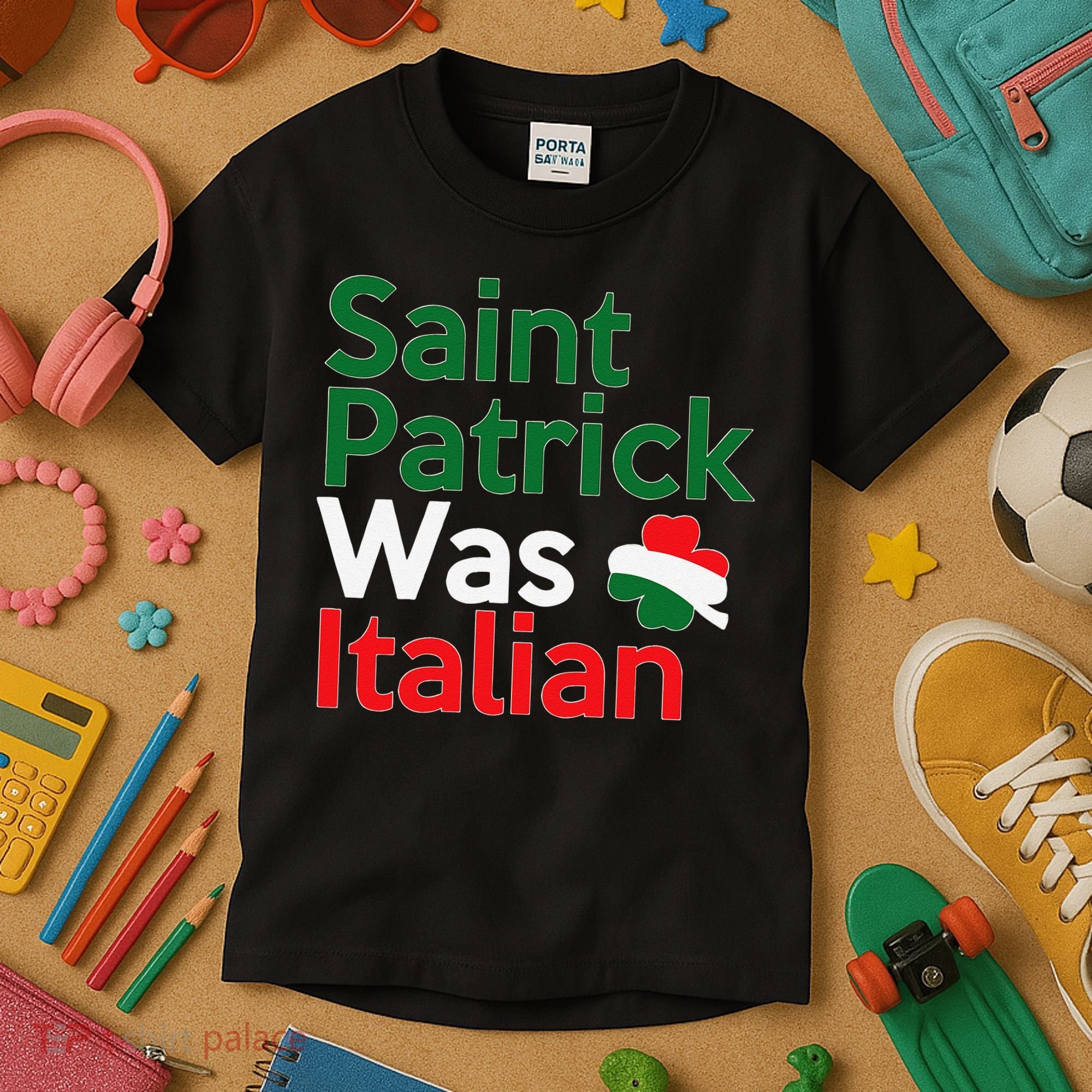 St. Patrick Was Italian Saint Patrick's Day Kids T-Shirt