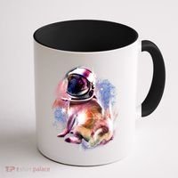 Space Pug Wearing Helmet Coffee Mug thumb 1
