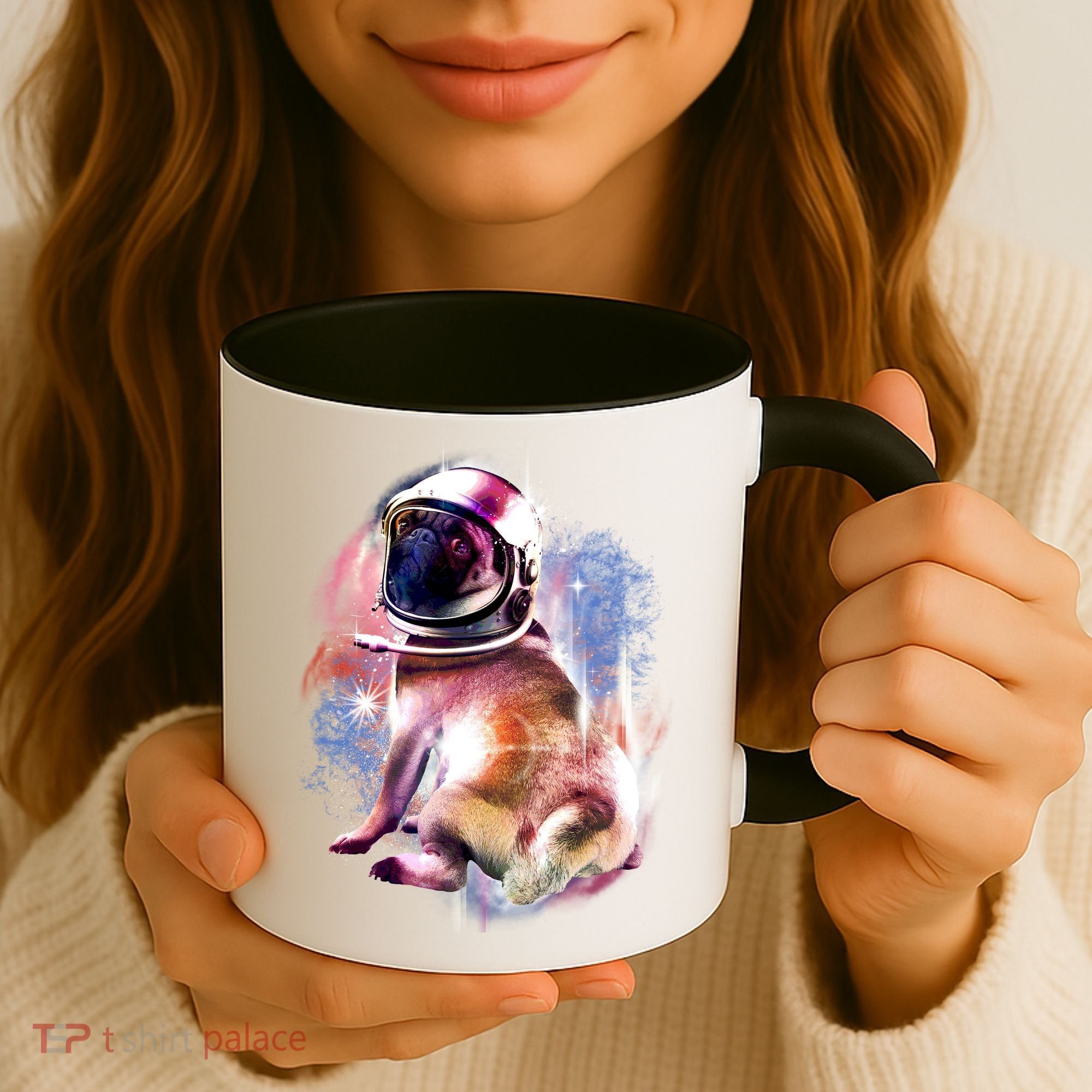 Space Pug Wearing Helmet Coffee Mug