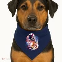 Space Pug Wearing Helmet USA-Made Doggie Bandana thumb 1