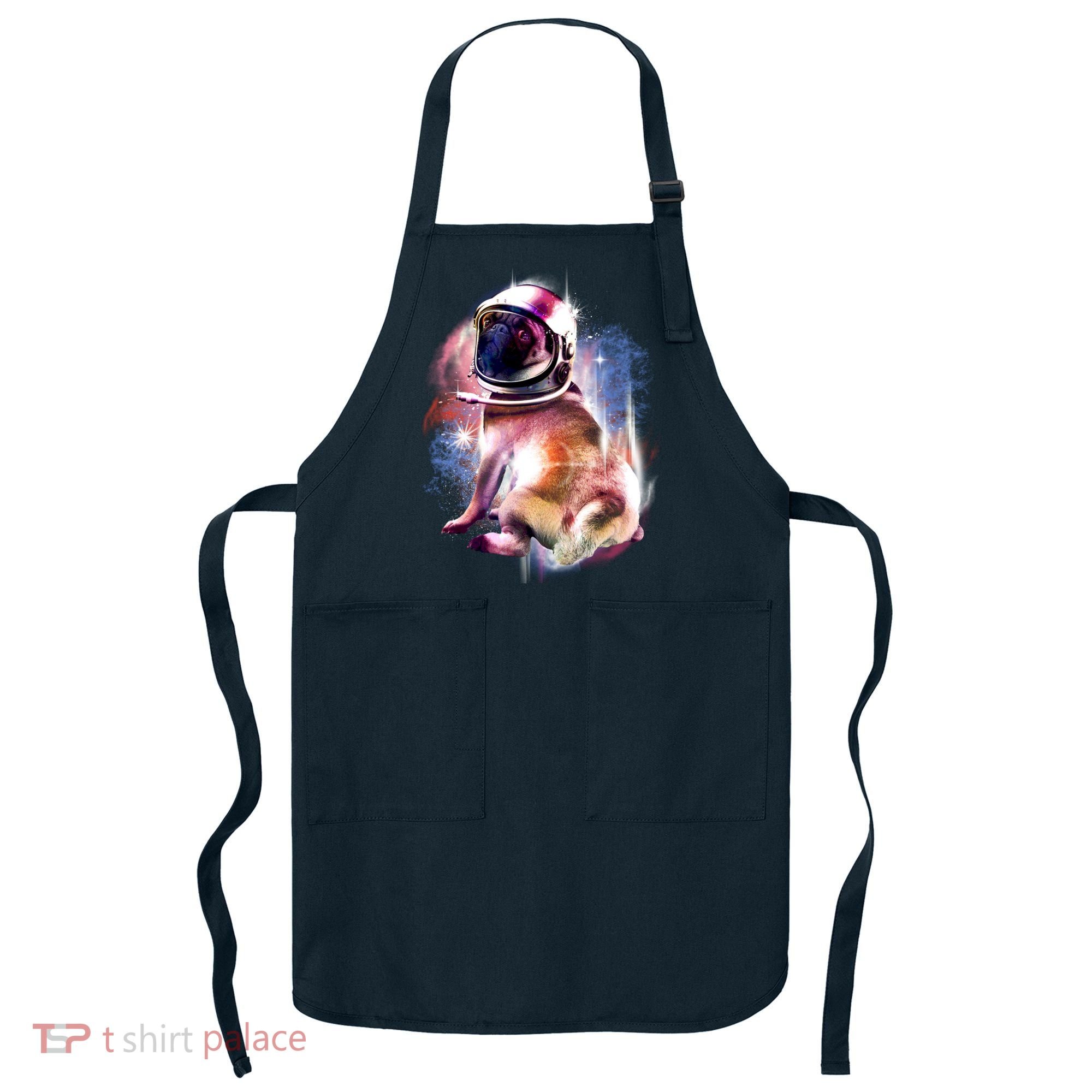Space Pug Wearing Helmet Apron