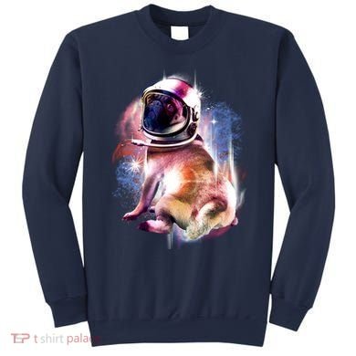 Space Pug Wearing Helmet Sweatshirt