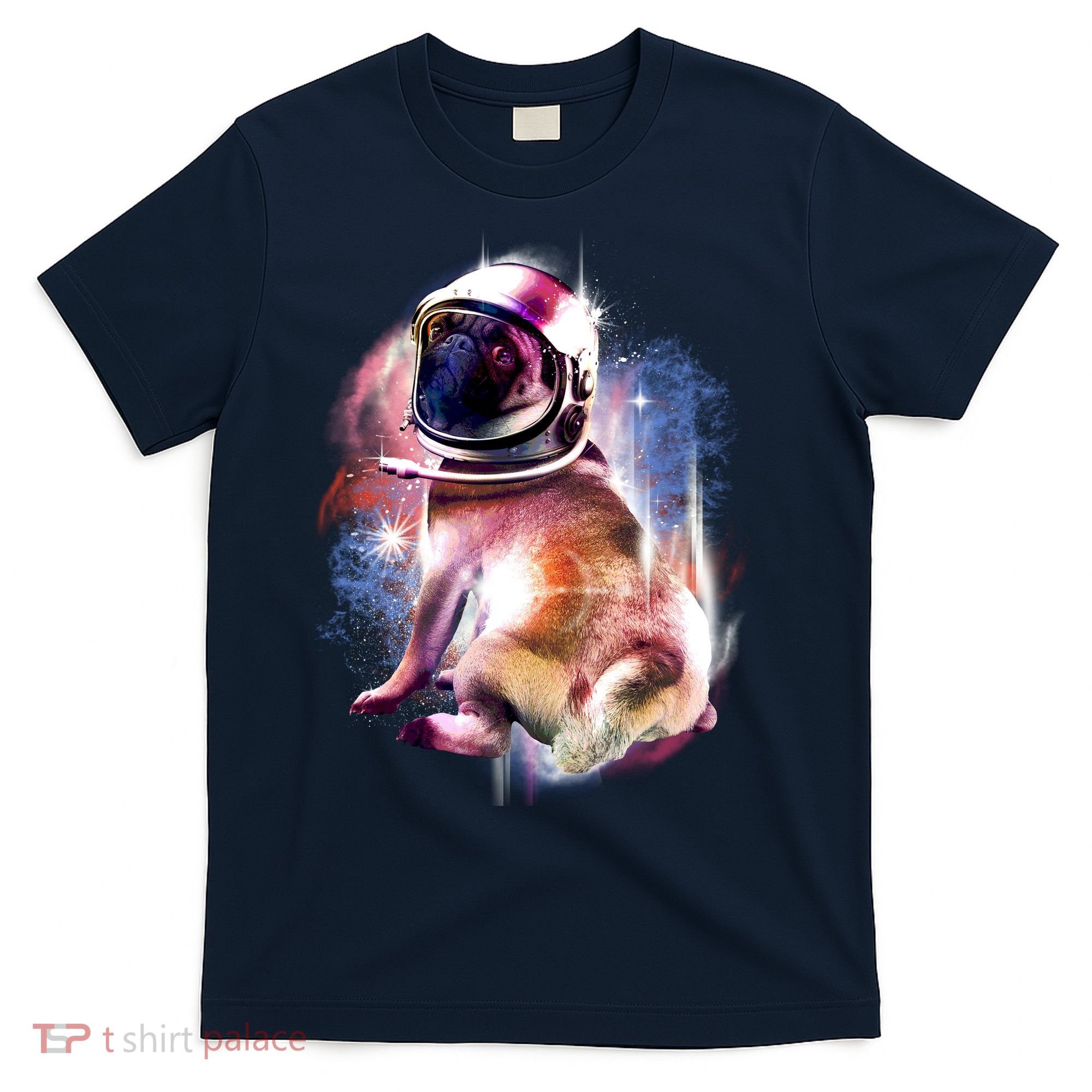 Space Pug Wearing Helmet T-Shirt