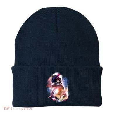 Space Pug Wearing Helmet Beanie