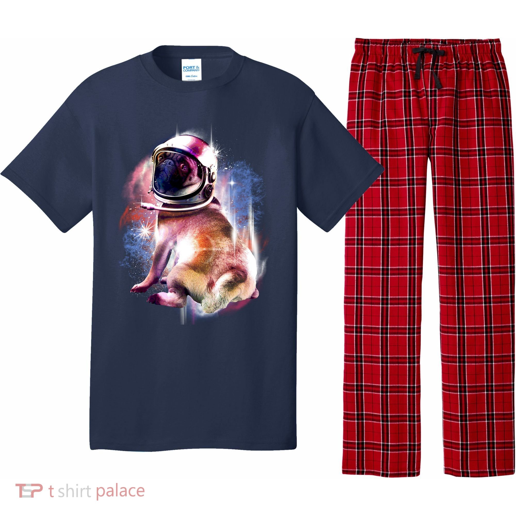 Space Pug Wearing Helmet Pajama Set