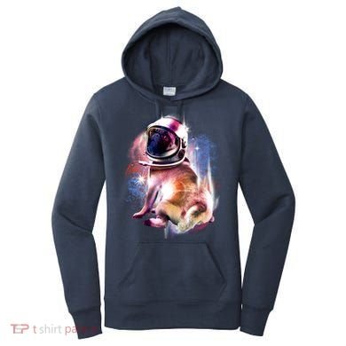 Space Pug Wearing Helmet Women's Hoodie
