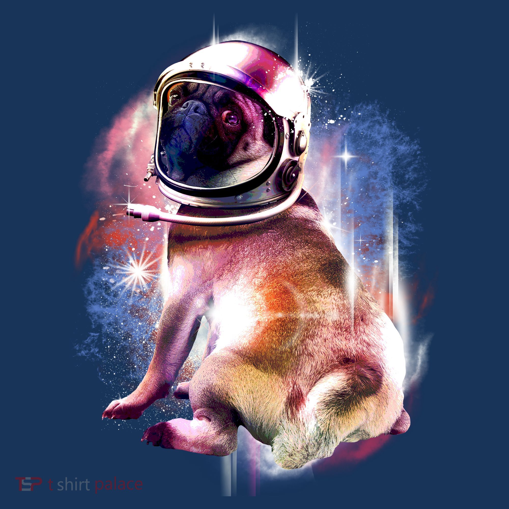 Space Pug Wearing Helmet Women's Hoodie