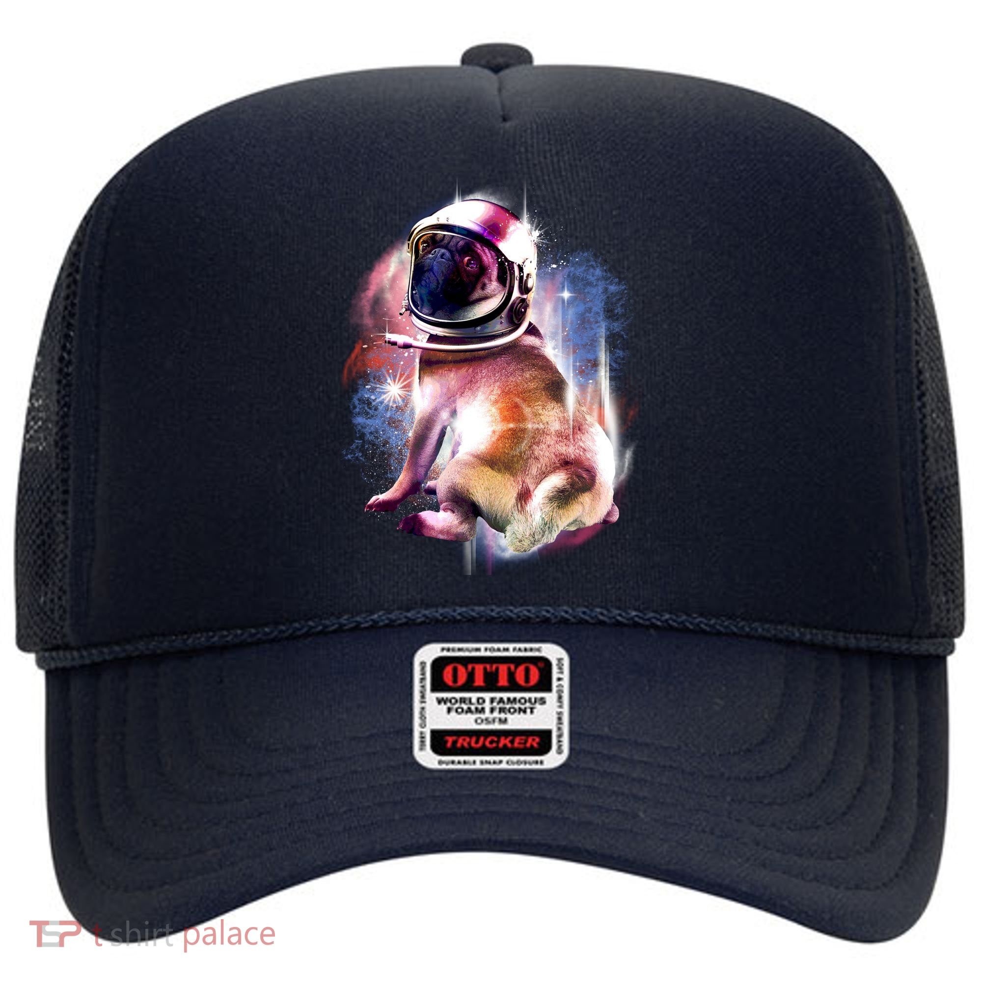 Space Pug Wearing Helmet Hat