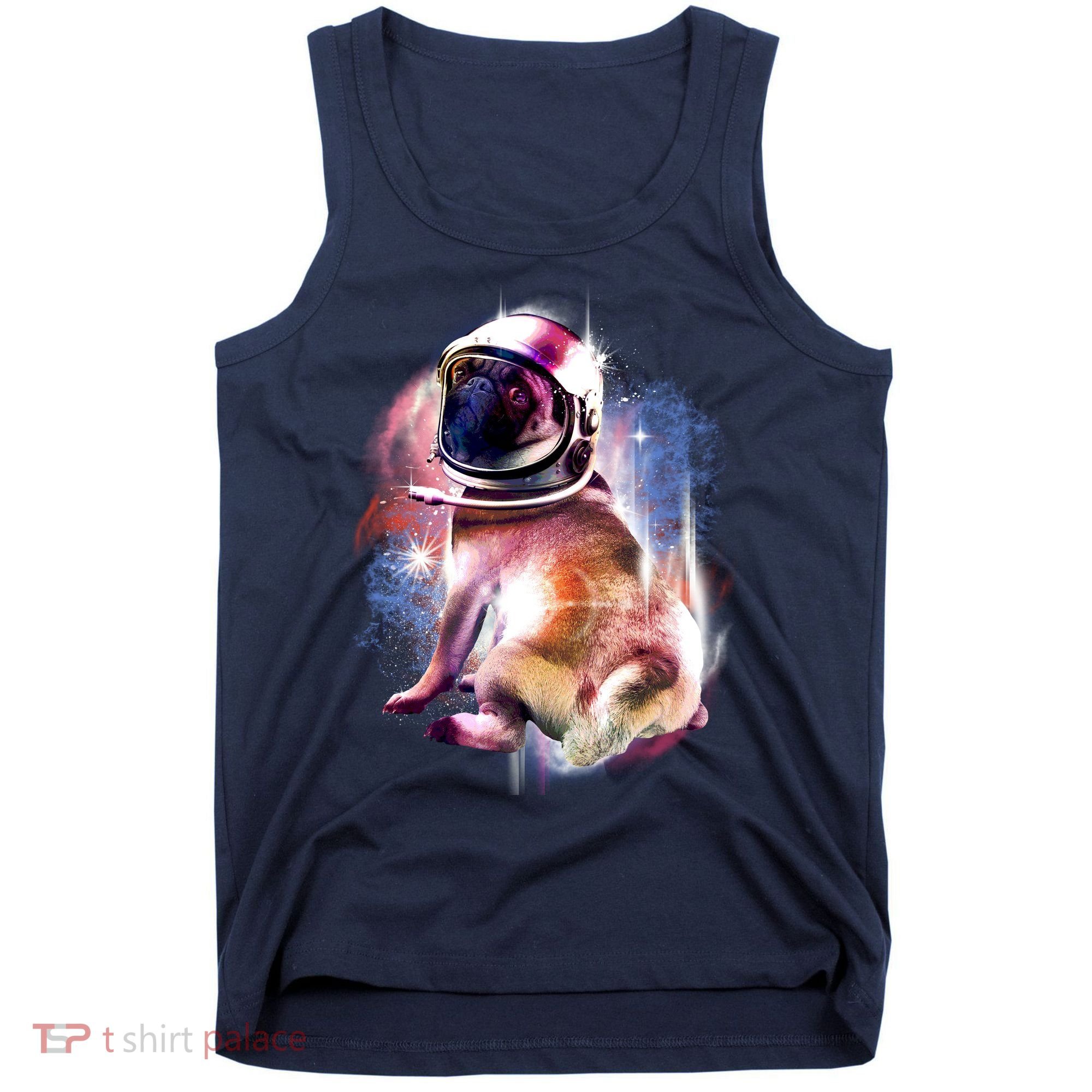Space Pug Wearing Helmet Tank Top