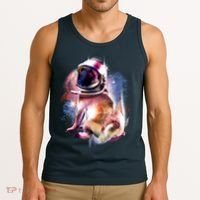 Space Pug Wearing Helmet Tank Top thumb 3