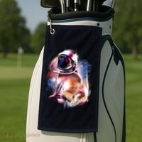 Space Pug Wearing Helmet Golf Towel thumb 2
