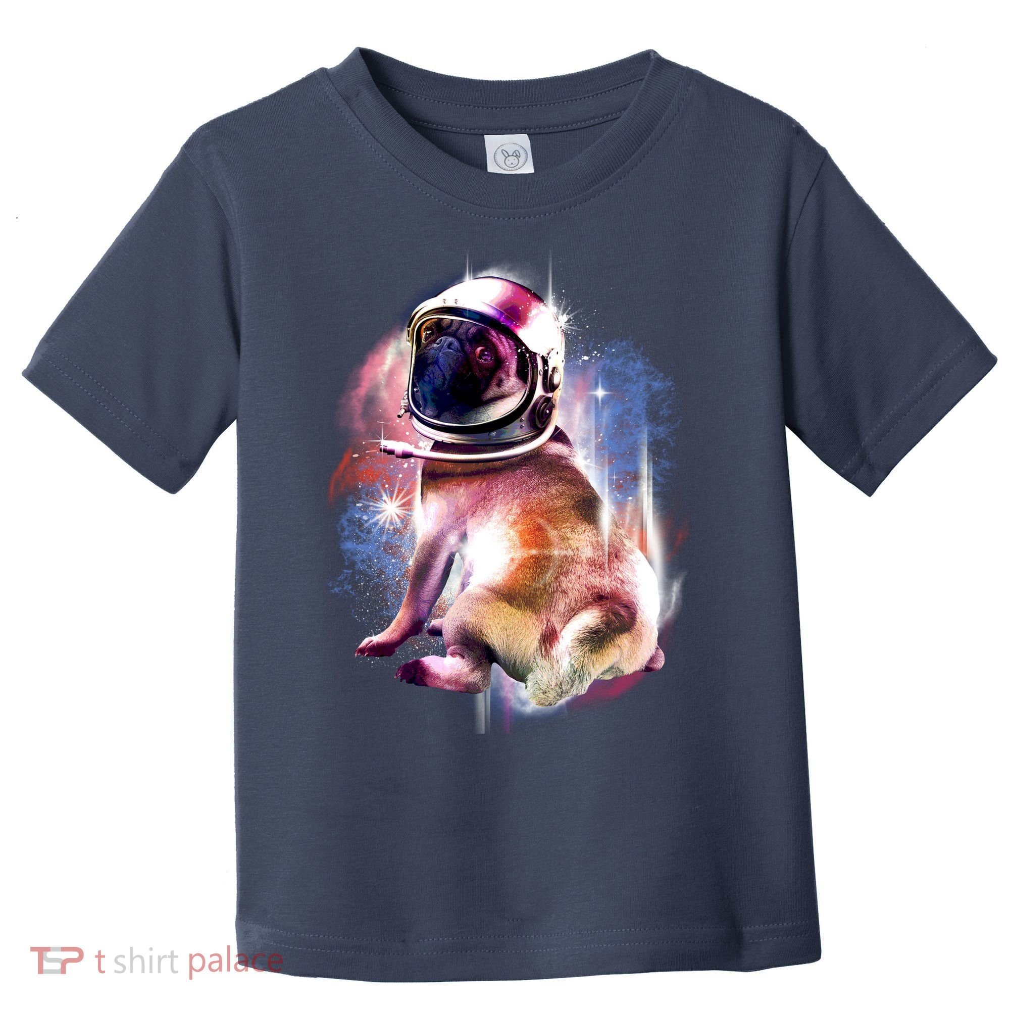Space Pug Wearing Helmet Toddler T-Shirt