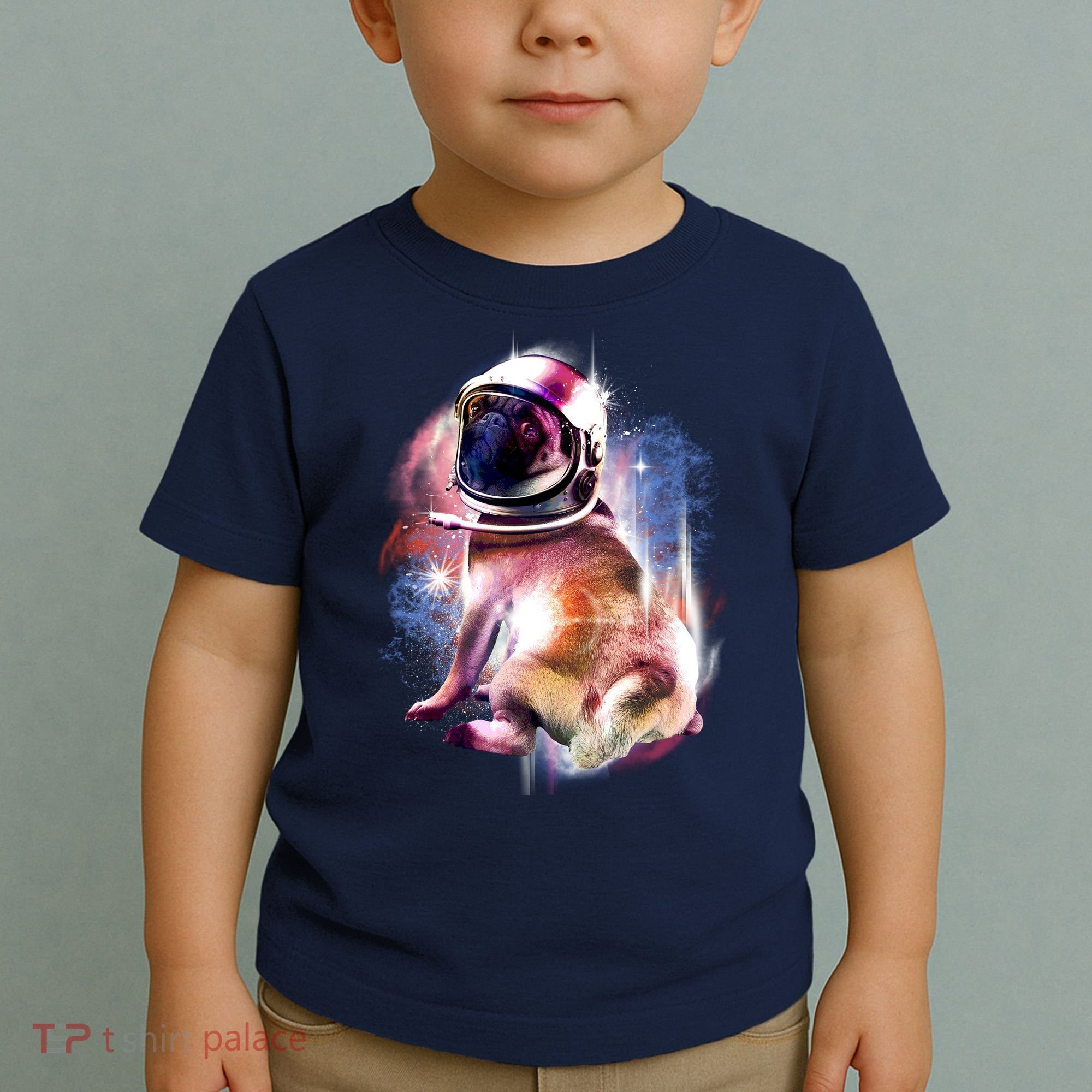 Space Pug Wearing Helmet Toddler T-Shirt