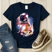 Space Pug Wearing Helmet Women's T-Shirt thumb 3