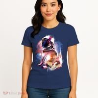 Space Pug Wearing Helmet Women's T-Shirt thumb 4