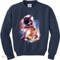 Space Pug Wearing Helmet Kids Sweatshirt thumb 0