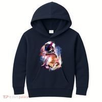 Space Pug Wearing Helmet Kids Hoodie thumb 0