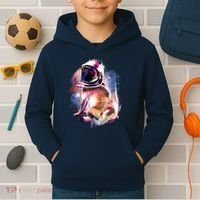 Space Pug Wearing Helmet Kids Hoodie thumb 2