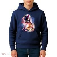 Space Pug Wearing Helmet Kids Hoodie thumb 4