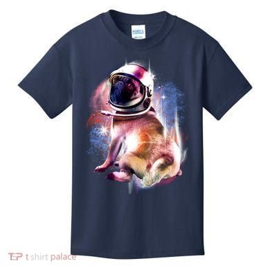 Space Pug Wearing Helmet Kids T-Shirt