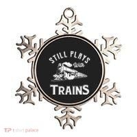 Still Plays With Trains Locomotive & Model Railroad Ornament thumb 0