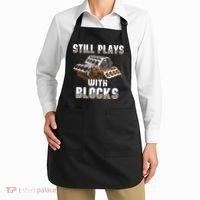 Still Plays With Blocks Gift Auto Drag Racing Car Gift Apron thumb 2