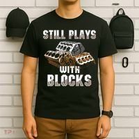 Still Plays With Blocks Gift Auto Drag Racing Car Gift T-Shirt thumb 6