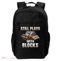 Still Plays With Blocks Gift Auto Drag Racing Car Gift Backpack thumb 0