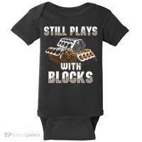 Still Plays With Blocks Gift Auto Drag Racing Car Gift Baby Bodysuit thumb 0