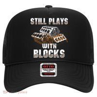 Still Plays With Blocks Gift Auto Drag Racing Car Gift Hat thumb 0