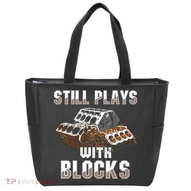 Still Plays With Blocks Gift Auto Drag Racing Car Gift Tote Bag